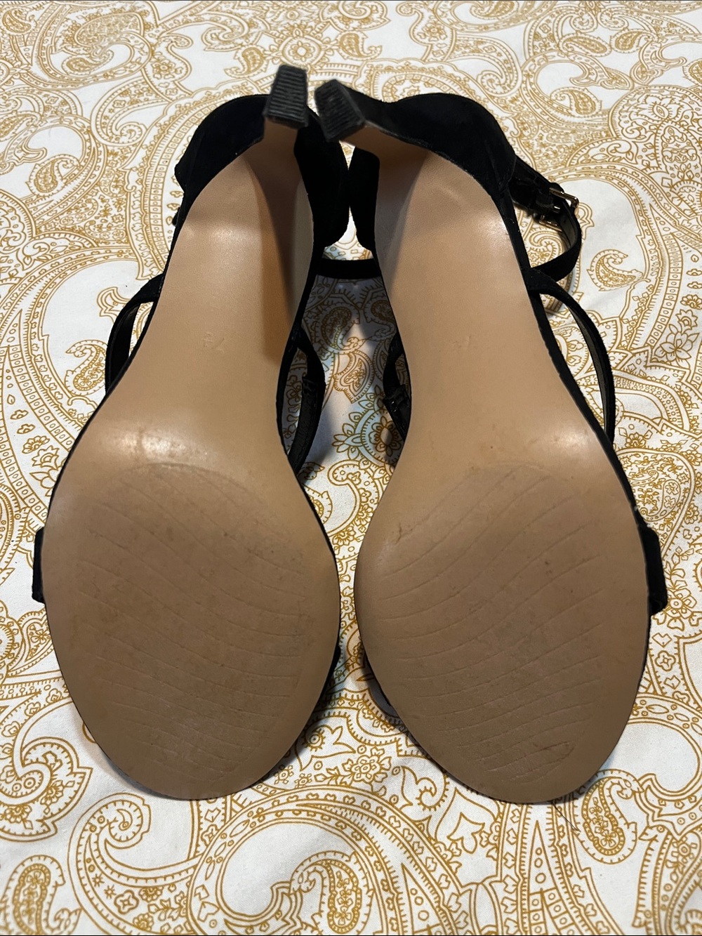 Michael Kors Black Suede Strappy Ankle-Heel Sandals - Picture 4 of 4